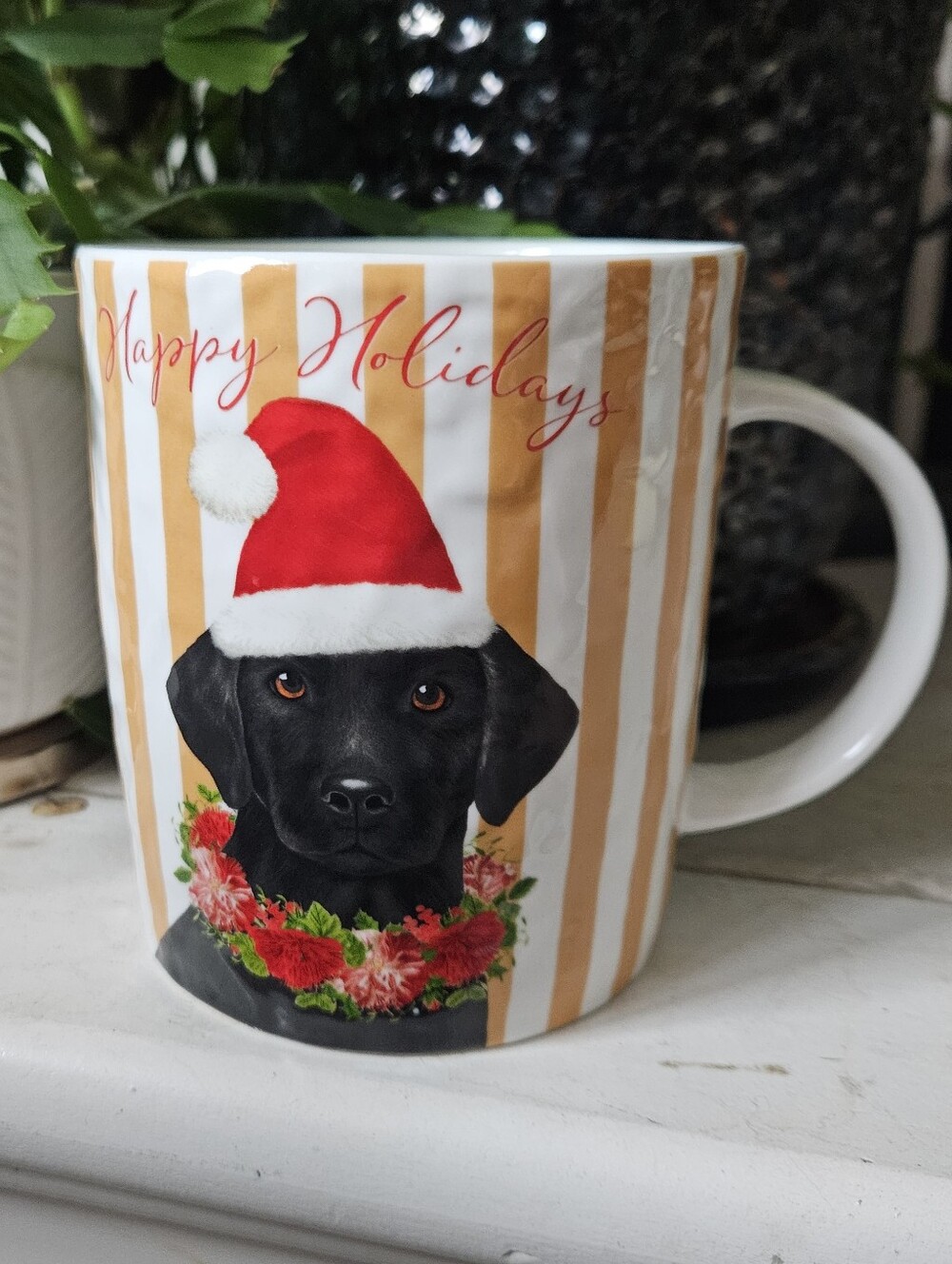 208 Park Black Lab Happy Holidays Large Sized Coffee Mug, NEW - GIFTABLE!